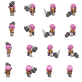 2 - 动作-rpg游戏角色战斗动作行走图-素材-pudding素材 角色,人物