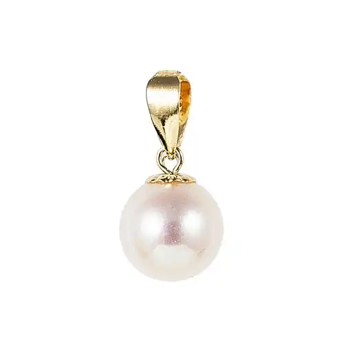 戴妮雅18k瓜子扣头金扣头项链经典吊坠珍珠单颗颈饰