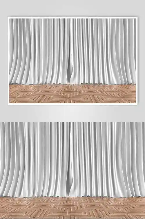 银白色舞台幕布图片