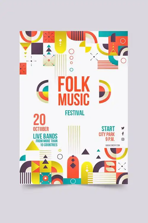 创意矢量彩色唱歌音乐手机图标设计立即下载潮流炫彩渐变艺术展海报