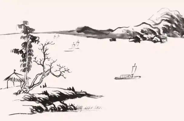 零基础山水画水的五种画法教程学会这五点画山水画很简单