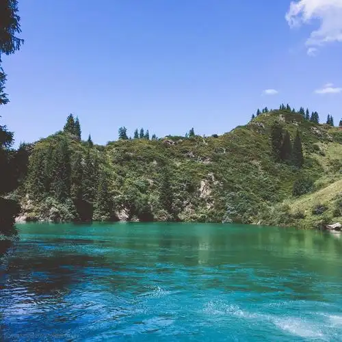 渐变湖水 风光 蓝色 湖水 镜面 山河 "复古"计划 水怪湖