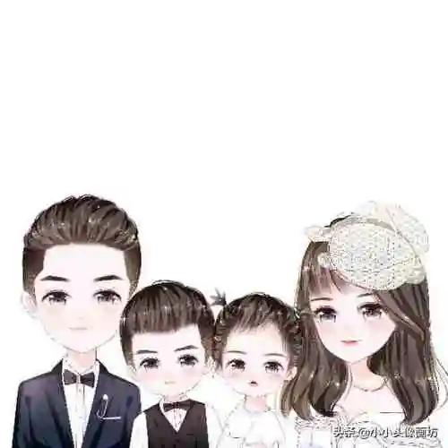 怎么制作头像一家四口儿女双全头像