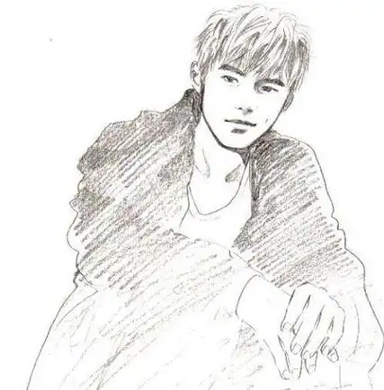 周杰伦头像简笔画作品