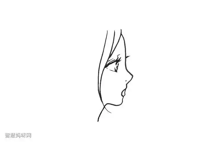 动漫风女孩侧脸简笔画画法