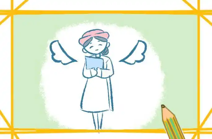 飞翔的白衣天使简笔画