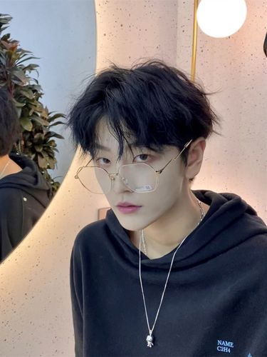 天使丝丝网红同款假发男中分刘海短发韩版帅气蓬松学生自拍全头套浅