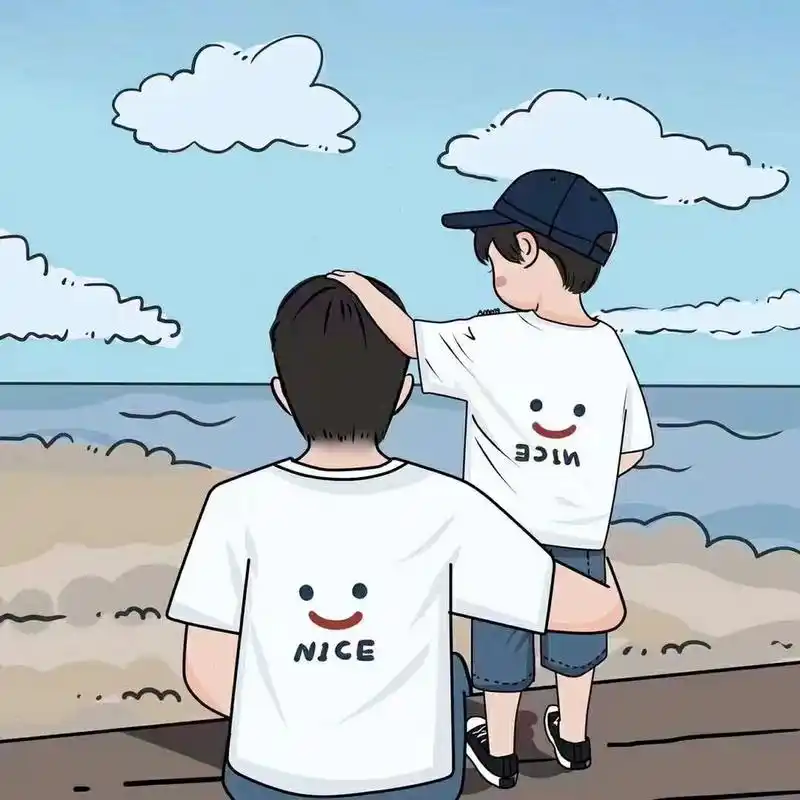 亲子头像 分享 一家三口 男宝 夏日炎炎 有你真甜