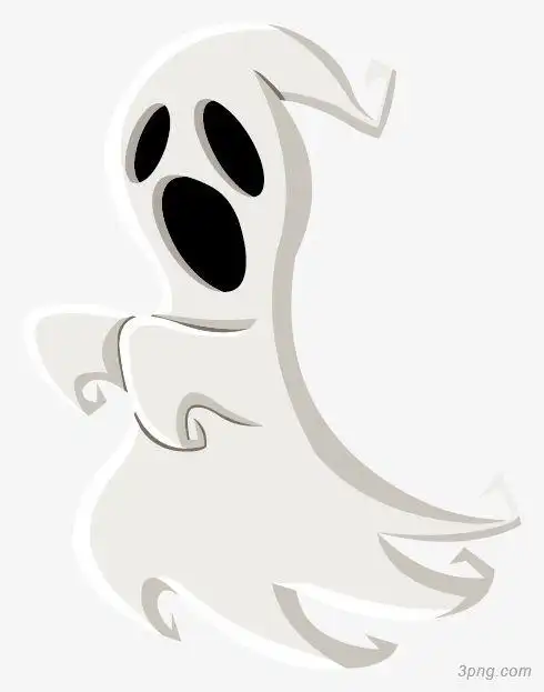 幽灵幽灵复活节装扮卡通矢量幽灵猫手绘幽灵白色幽灵万圣节恐怖的幽灵