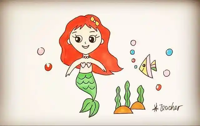画美人鱼 画美人鱼简笔画最简单最漂亮