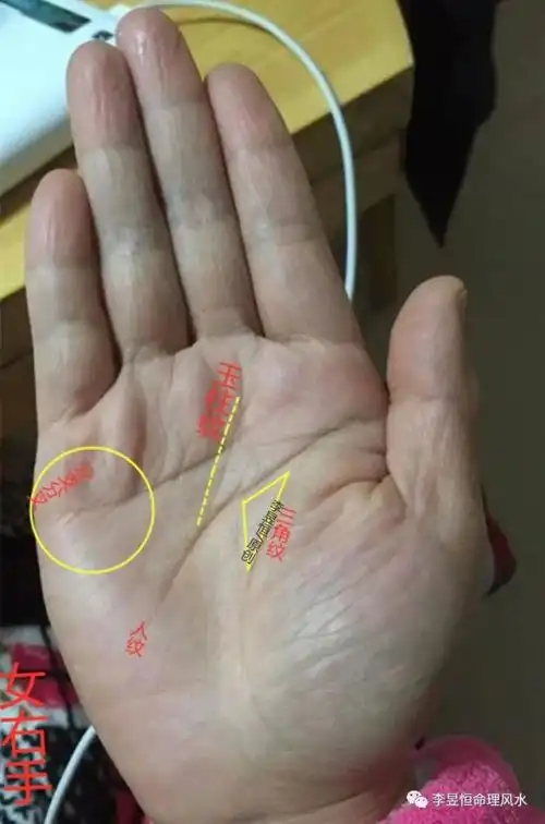 纹位于掌心 假如手掌心处出现形状正且大的三角纹,是大吉大利的手相