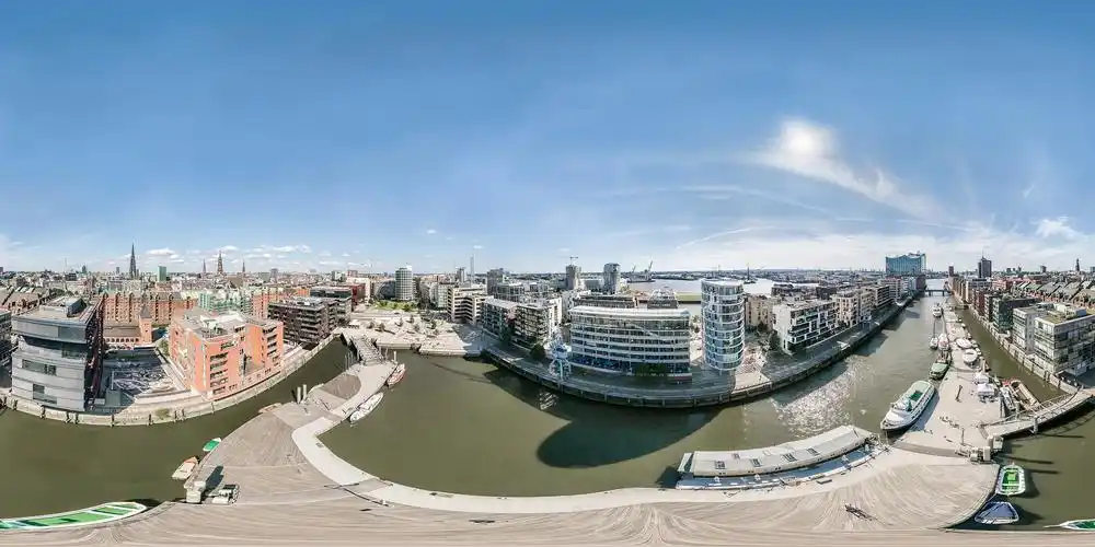 汉堡港360°空中球形hdr全景图图片下载