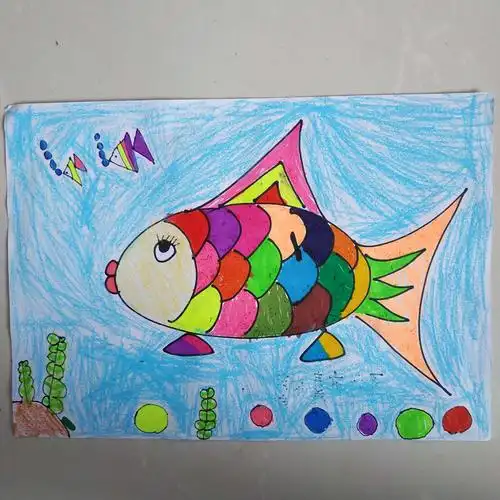 曹王镇中心小学一年级四班美术课绘画作品展示