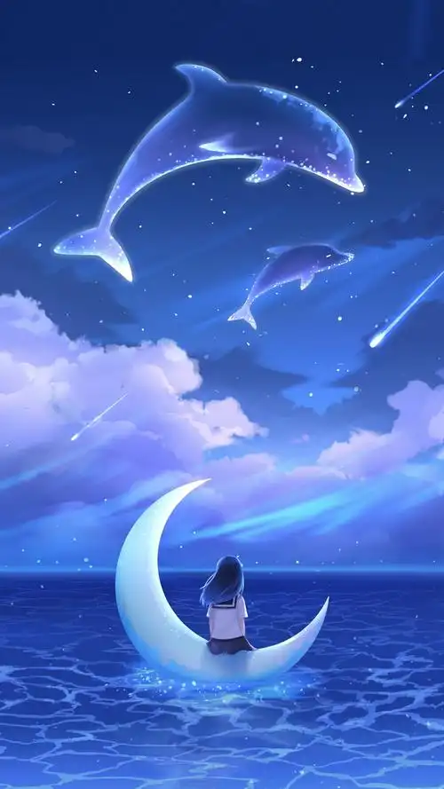 唯美蓝色月亮壁纸