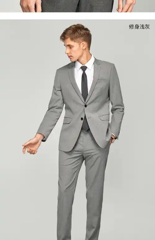 梵逆(faaxneev)轻奢品牌男西装套装正装藏青英伦修身西服外套春夏休闲