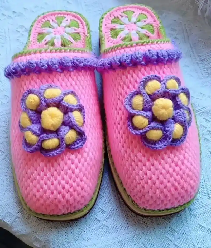 钩鞋子 #手工拖鞋教程 - 抖音