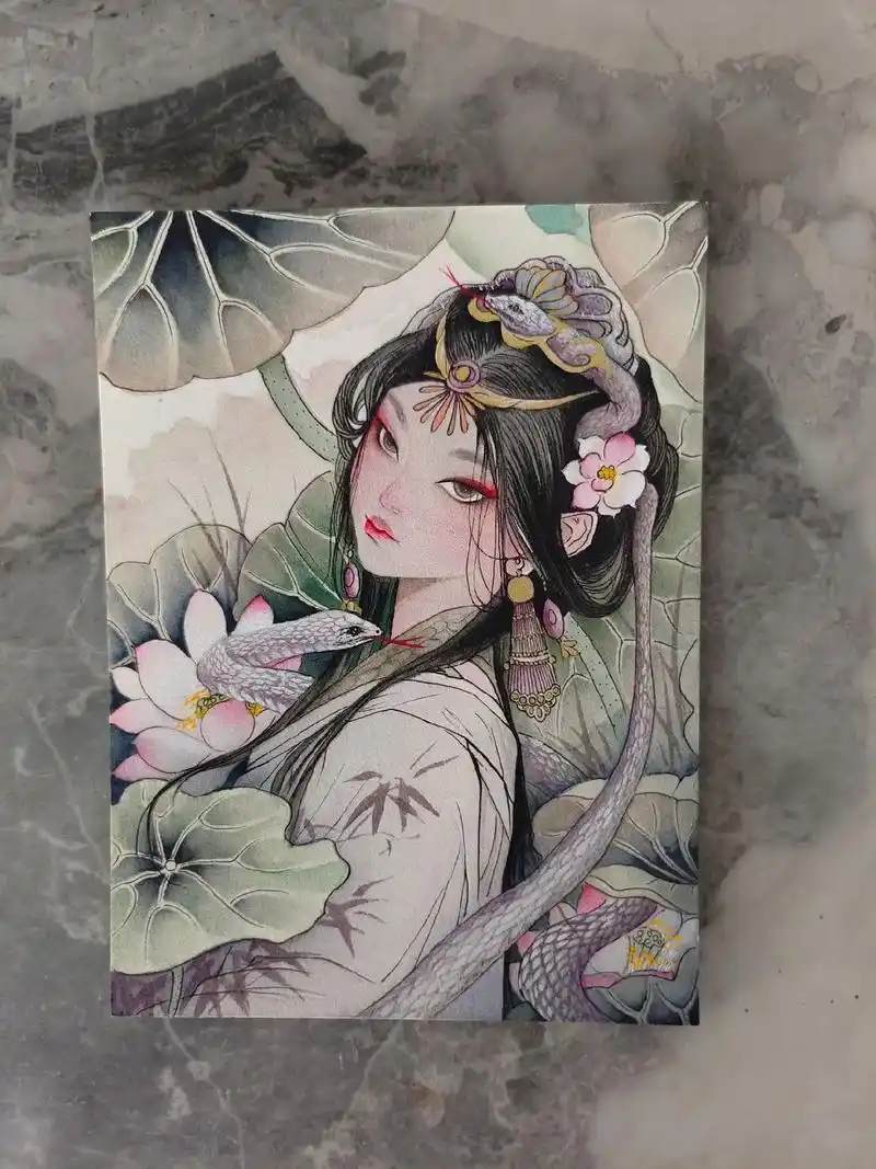 白蛇#手绘 #工笔画 #画画 #古风人物绘画 #中国风的水墨 - 抖音