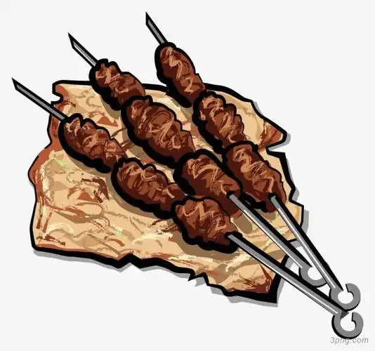 美味肉串插图png素材透明免抠图片-动植人物