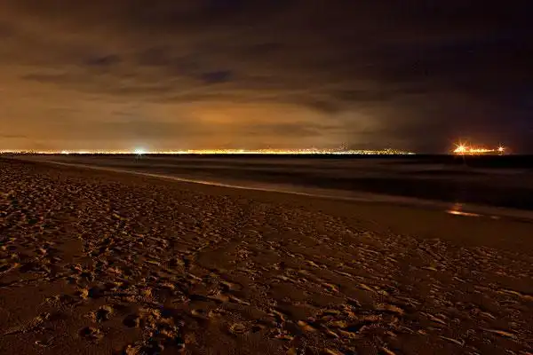 沙滩,夜晚,开普敦