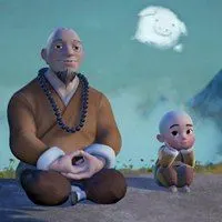 参禅打坐静修卡通微信头像点击鼠标右键下载