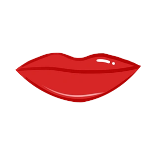 手绘红色嘴唇卡通素材