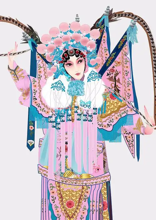 京剧刀马旦武旦矢量京剧人物