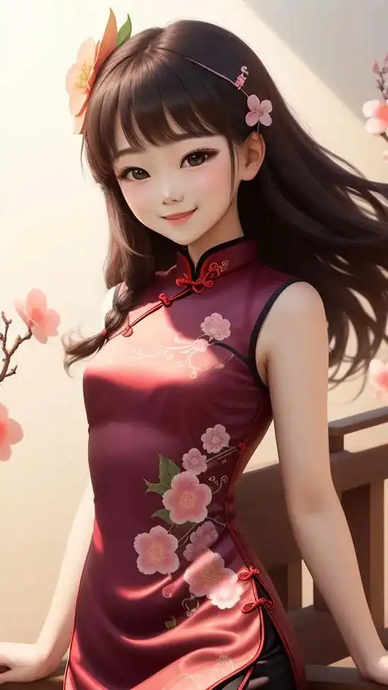 旗袍 #国风古韵 #二次元 #动漫 #ai绘画 #旗袍 - 抖音