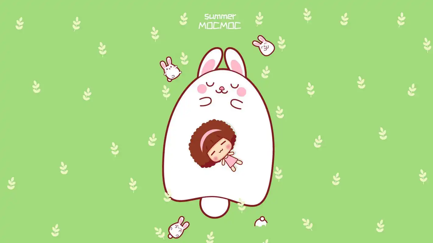 摩丝摩丝清凉夏日可爱卡通高清桌面壁纸