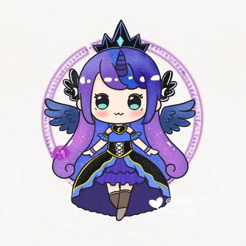 月亮公主 迷你简笔画 线稿图 有几天没发线稿啦  迷你世界月亮公主 线