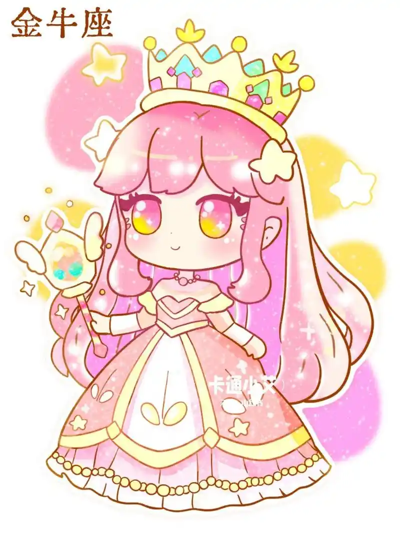 十二星座公主合集 之前画的一套十二星座梦幻星空 可爱公主 高清图