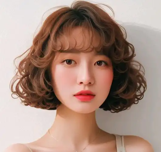 此外,波波头烫发还能通过蓬松的效果增加头顶的高度,让整个人看起来