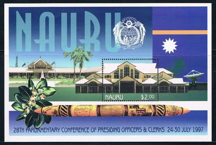 瑙鲁1997房子国徽全新(大图展示)