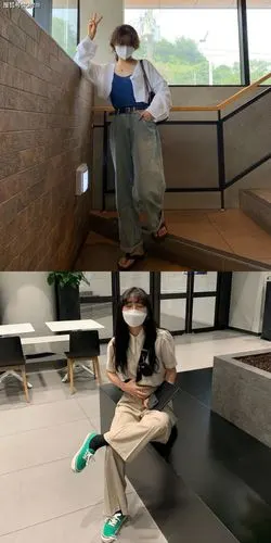 韩国女生的随性休闲日常出街穿搭,简单随意的搭配