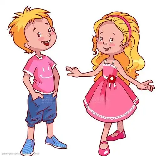 卡通男孩女孩