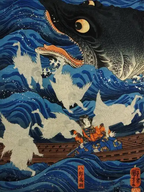 日本浮世绘插画出自葛饰北斋浮世绘