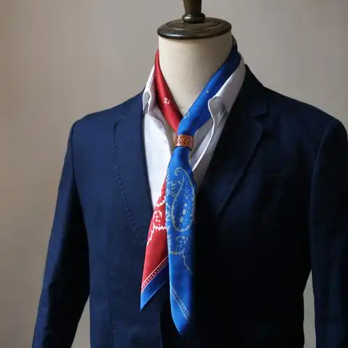 盛世尼曼佩斯利纹男士丝巾英伦小方巾衬衫领巾小围巾复古薄款送丝巾扣