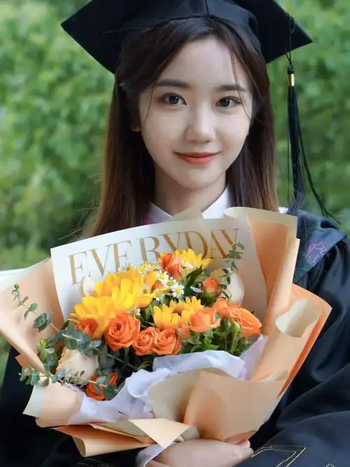 毕业照直发也可以好看的戴学士帽