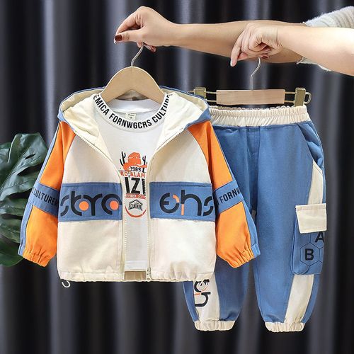 男童套装春装1洋气一岁儿童装0婴儿衣服男宝宝2春秋三件套3帅气潮