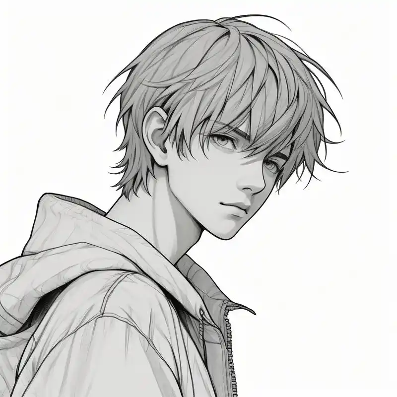 96黑白素描男生头像精选