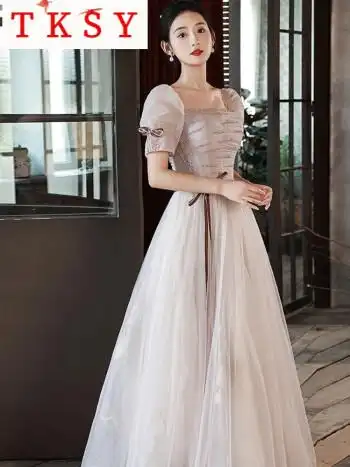 tksy意大利高档国际品牌轻奢女装法式晚礼服裙女气质生日成人公主轻奢