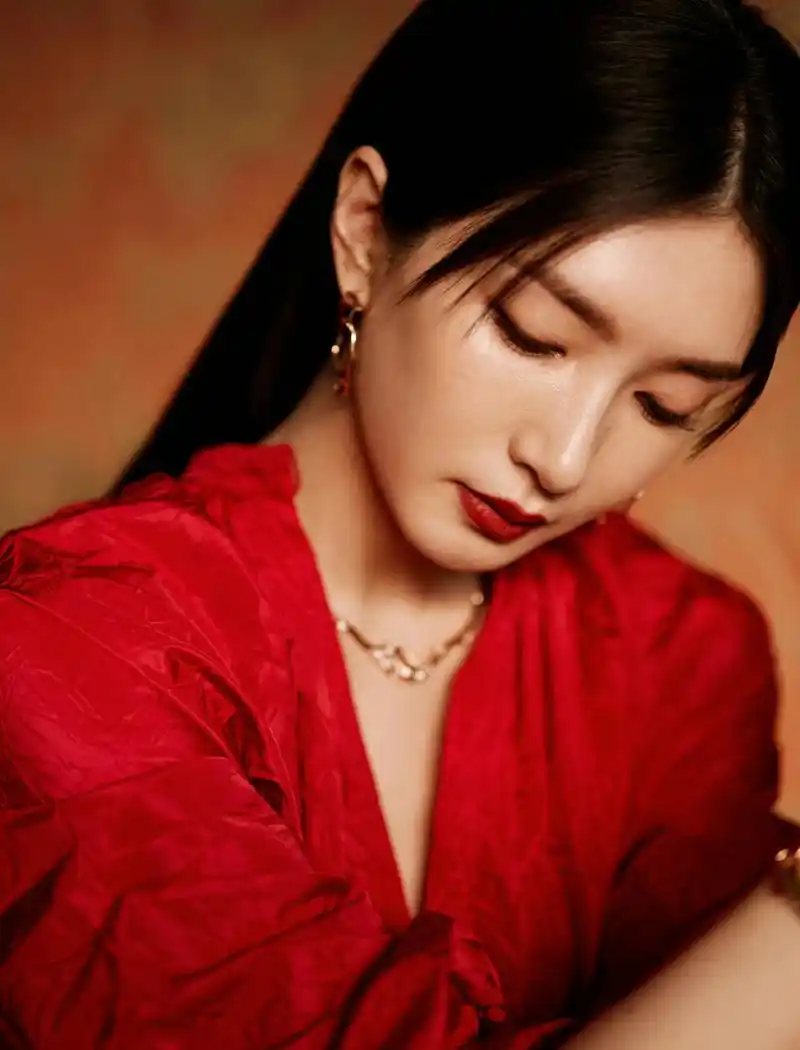 江疏影红色衣服#美女