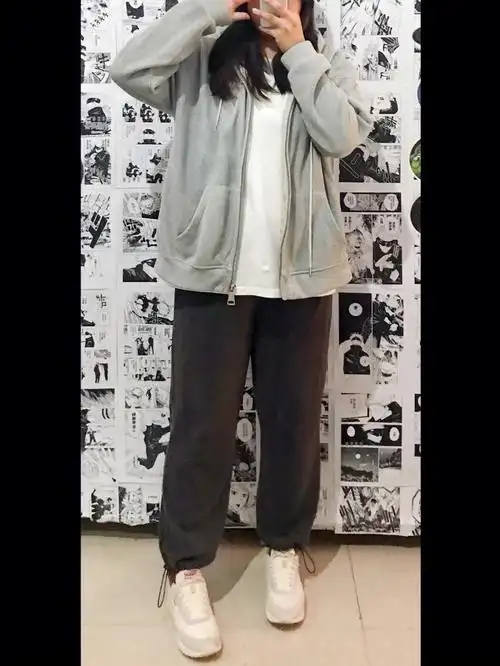 ootd175180斤显瘦百搭灰色束腿裤