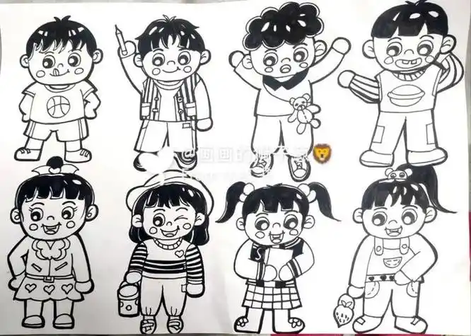 男孩女孩简笔画男孩女孩简笔画卡通可爱