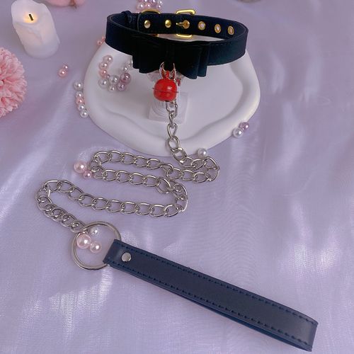 狗链m项圈女母狗牵引绳铃铛颈带情侣锁骨链女朋友性感束缚颈环cos