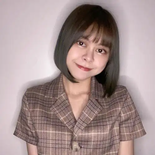 适合圆脸女孩的无层次短发