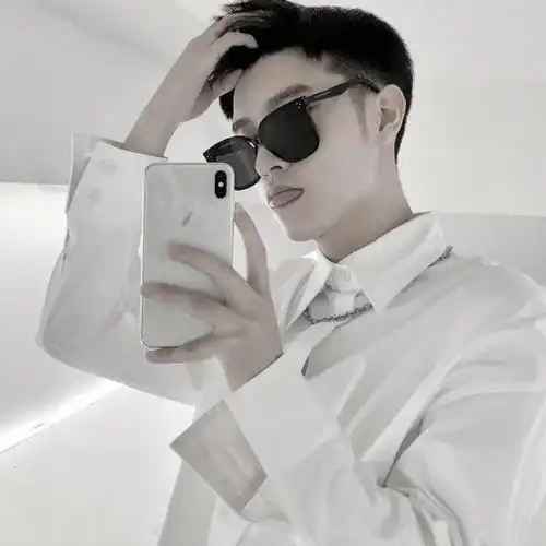 白衬衫黑墨镜自拍潮男头像