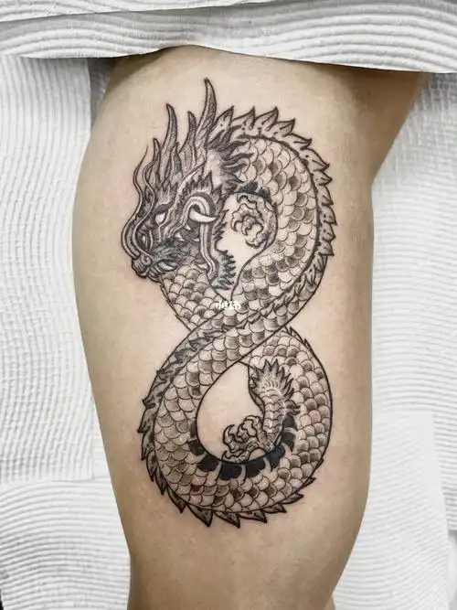 悉尼纹身传统中国龙无限78环手臂刺青