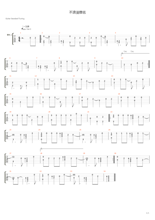 不浪漫罪名吉他谱