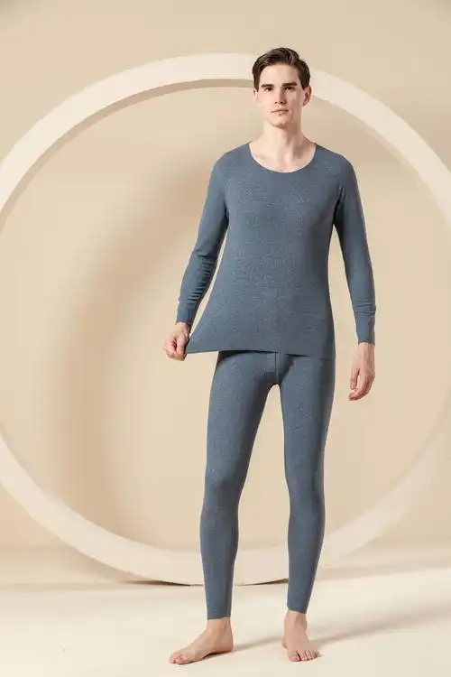 拿细耳保暖内衣 男士蚕丝羊毛保暖套装秋衣内衣大码加绒加厚男款内衣