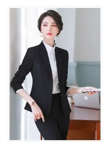西装套装女薄款春秋时尚气质女神范职业装面试正装老师工作服夏季-阿